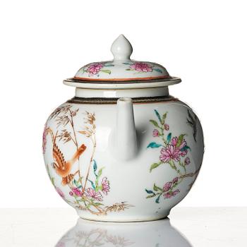 A famille rose tea pot with cover, Qing dynasty, Yongzheng (1723-35).