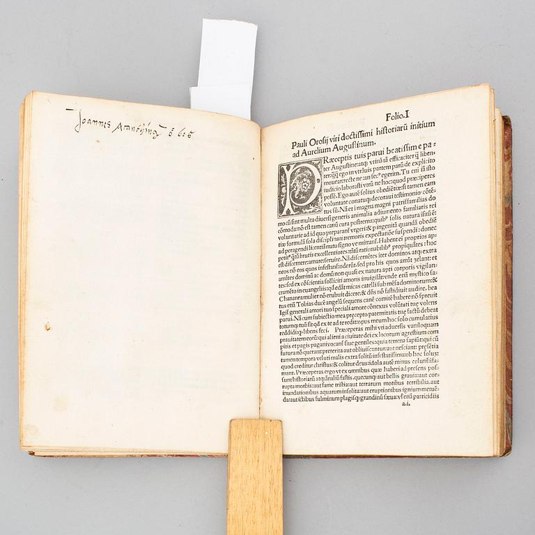BOOK, Early Paris edition of Orosius, 1510.