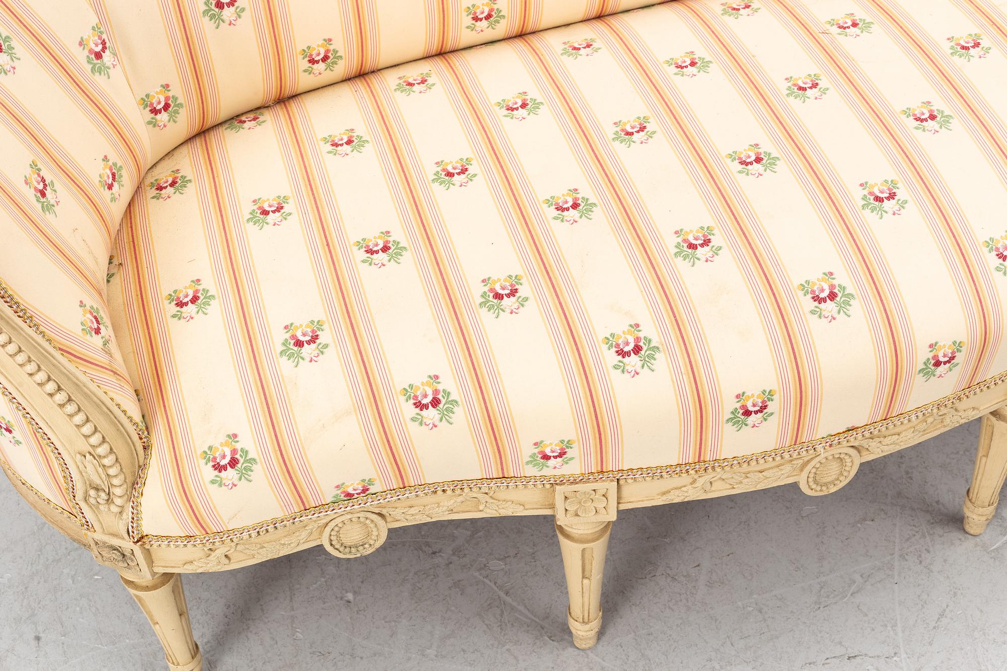 Soffgrupp, 3 delar, gustaviansk stil, 1900-talets första hälft.