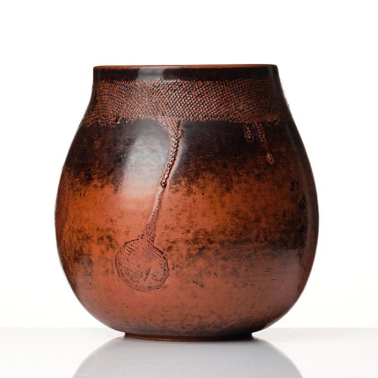 Stig Lindberg, a stoneware floor vase, Gustavsberg studio, Sweden 1970.