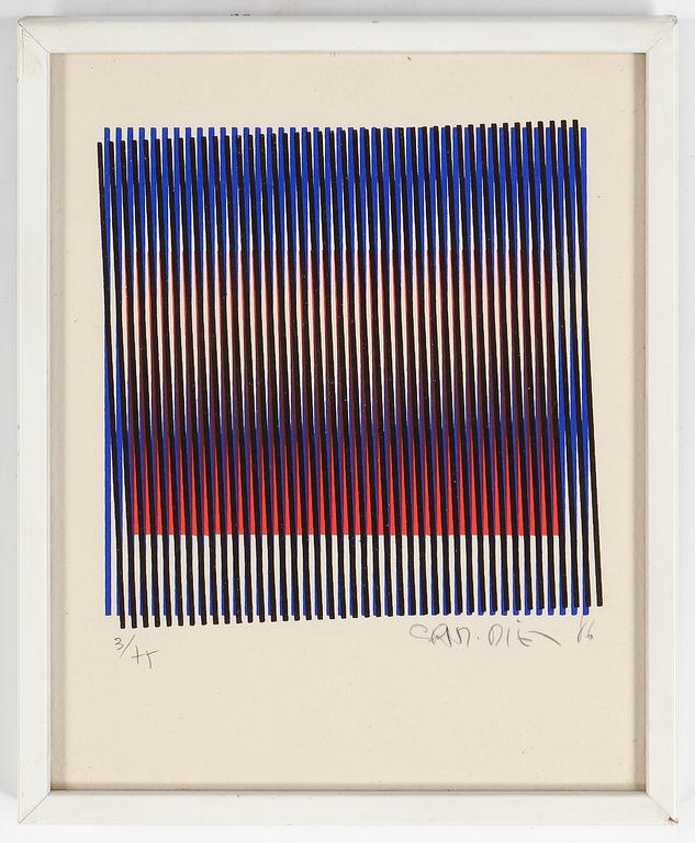 CARLOS CRUZ-DIEZ, färgserigrafi, signerad och daterad (19)86, otydligt numrerad.