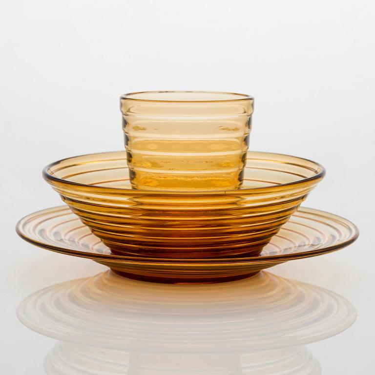 Aino Aalto, a 3 piece-set of 'Bölgeblick' glassware for Karhula Glassworks 1930's.