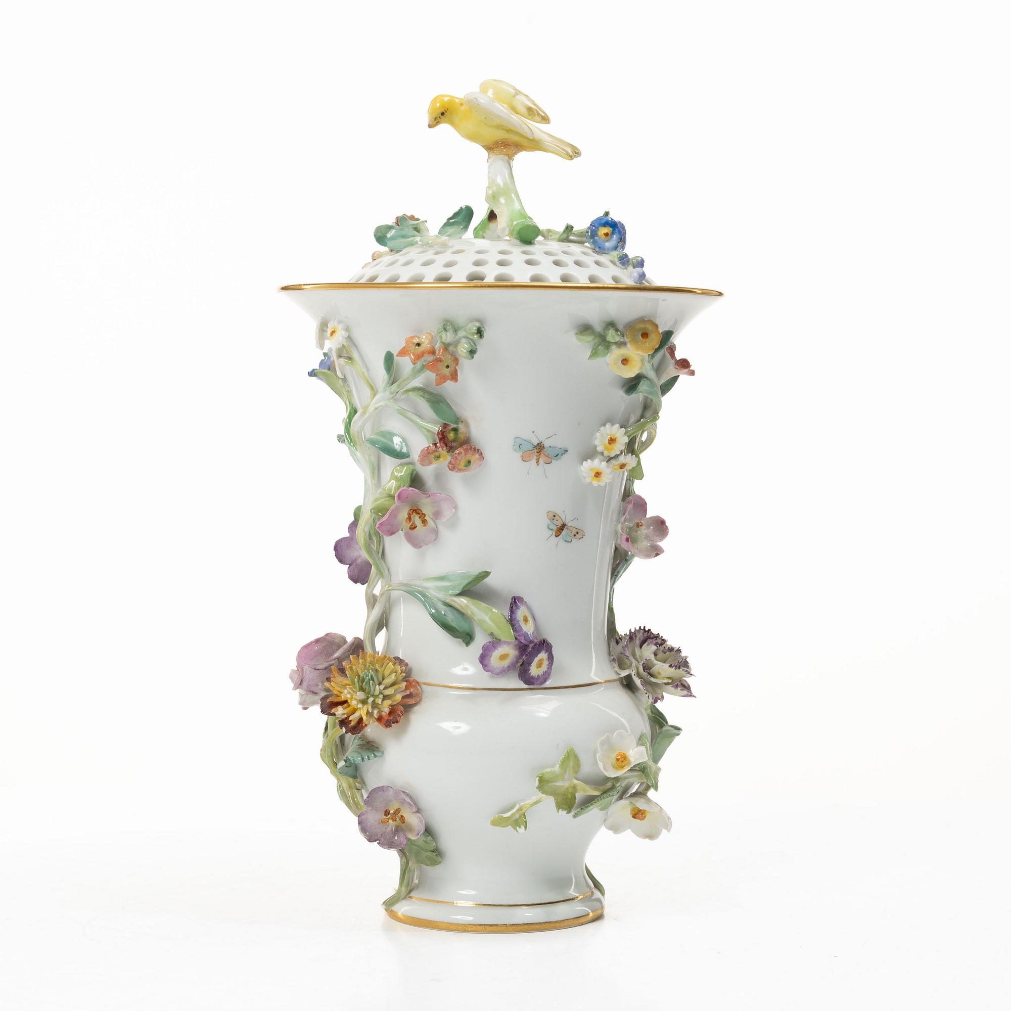 Meissen, Potpurriurna med lock, porslin, omkring 1900.