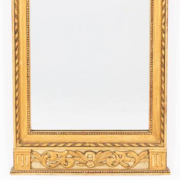 A late Gustavian-style giltwood mirror, 20th century.