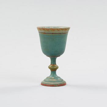 a painted swedish wooden cup from the 19th century.
