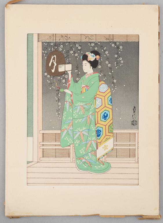 Hasegawa Sadanobu III, "Spring: Eventide".