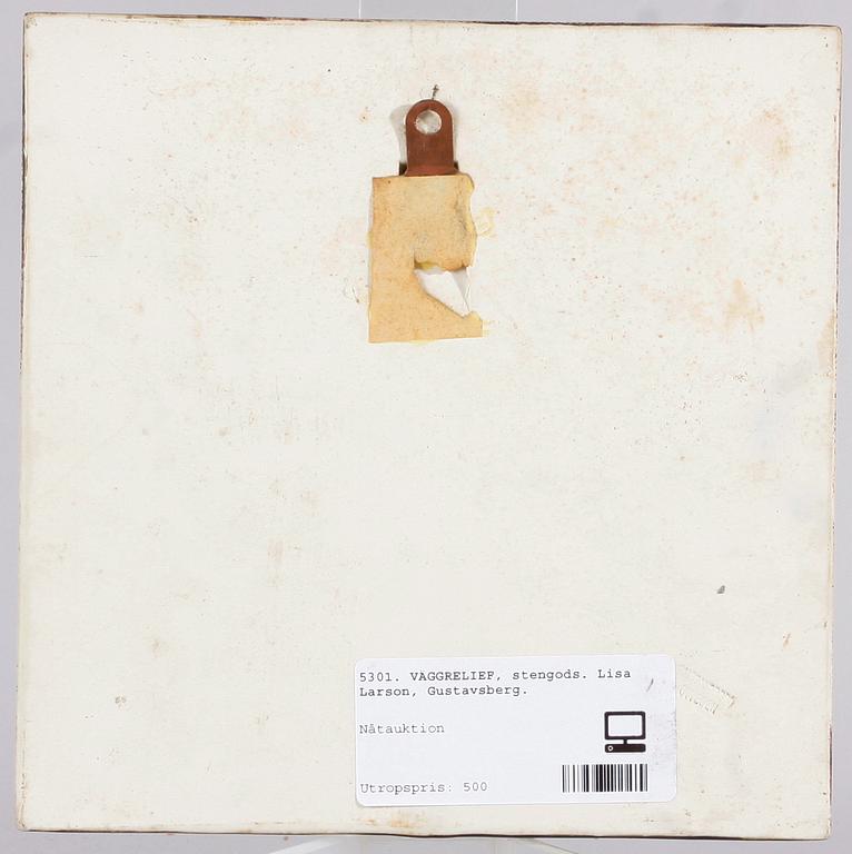 VÄGGRELIEF, stengods. Lisa Larson, Gustavsberg.