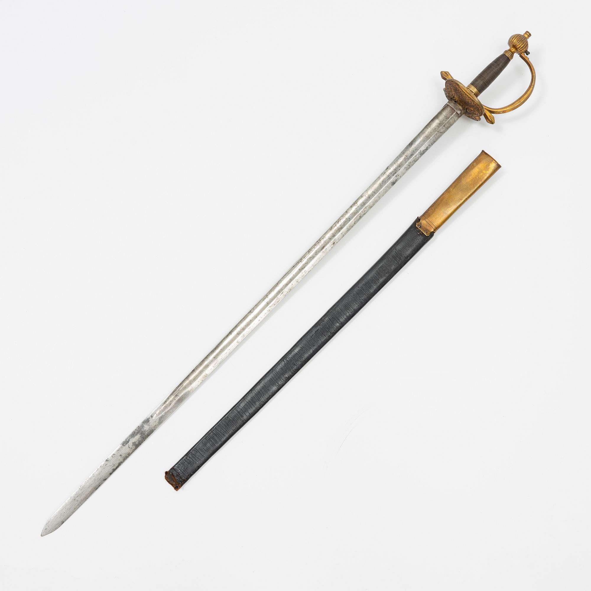 Värja, svensk, för infanteriofficer, omkring år 1800.