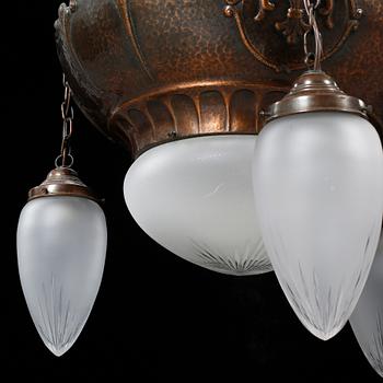 TAKLAMPA, 1900-talets början. Höjd ca 75 cm.