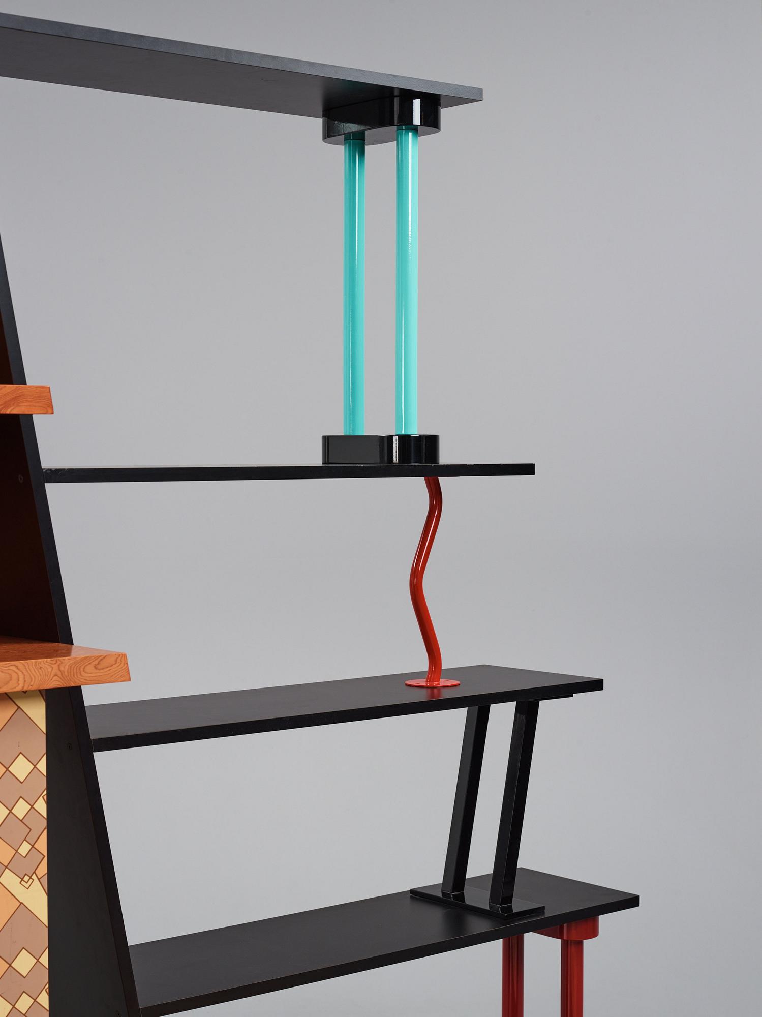 Ettore Sottsass, a "Malabar" bookcase, Memphis, Italy, post 1982.