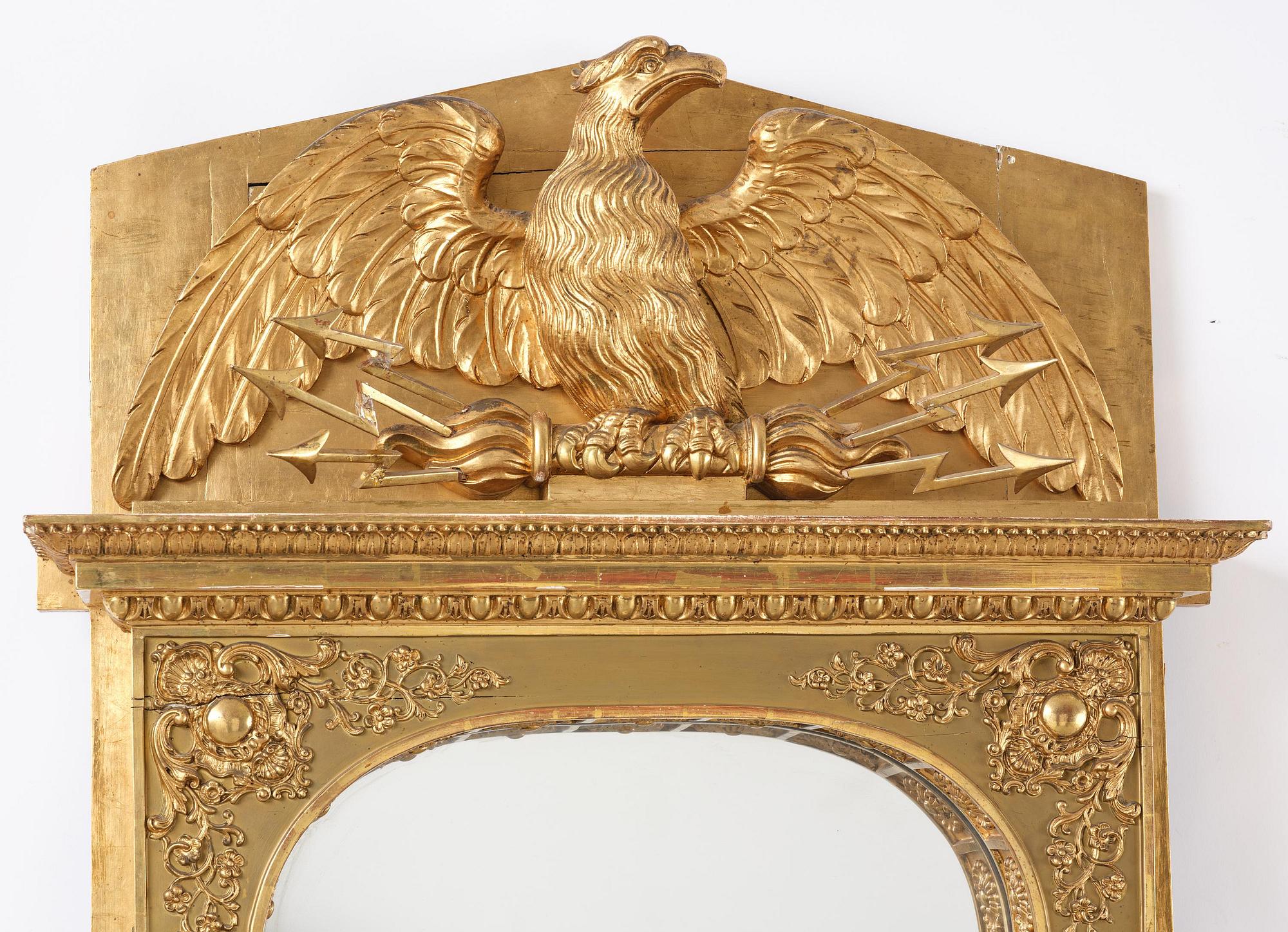 Spegel, av Petter Gustaf Bylander (spegelfabrikör i Göteborg 1811-58), Empire.