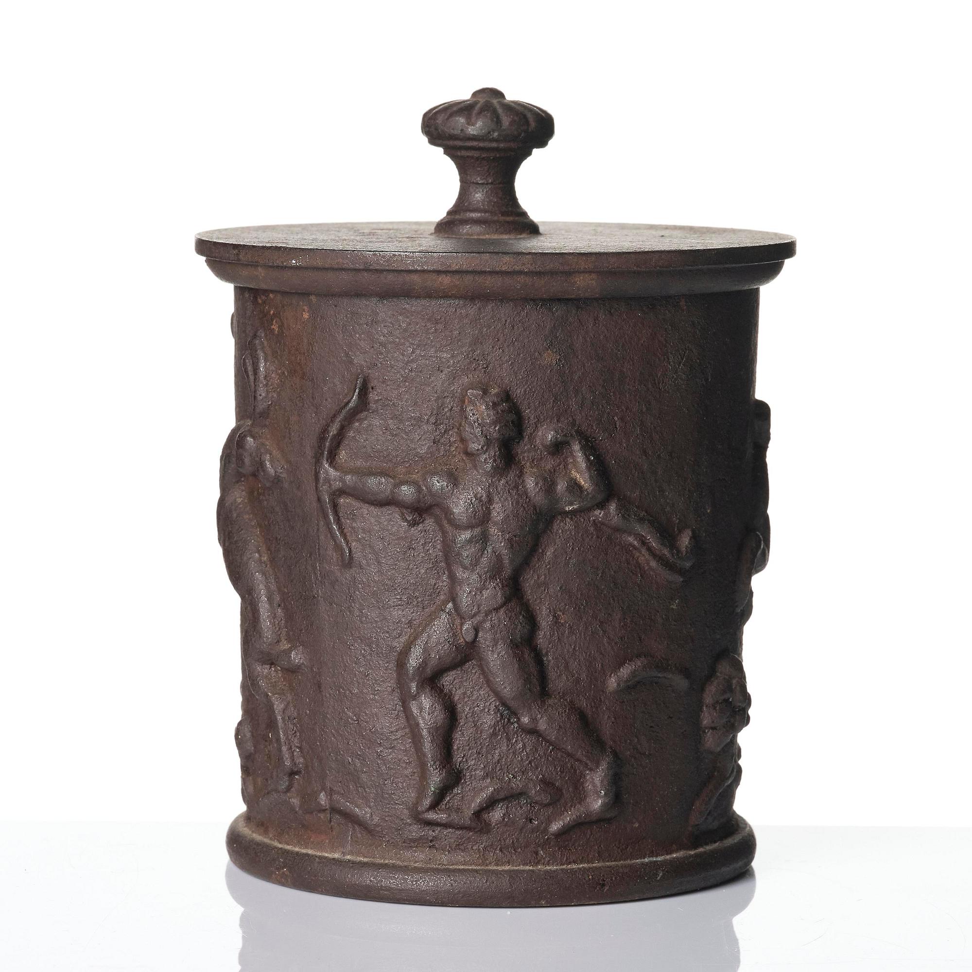 Carl Elmberg, a ”Tobaksburk N:r 1” tobacco jar with lid, Näfveqvarns bruk.