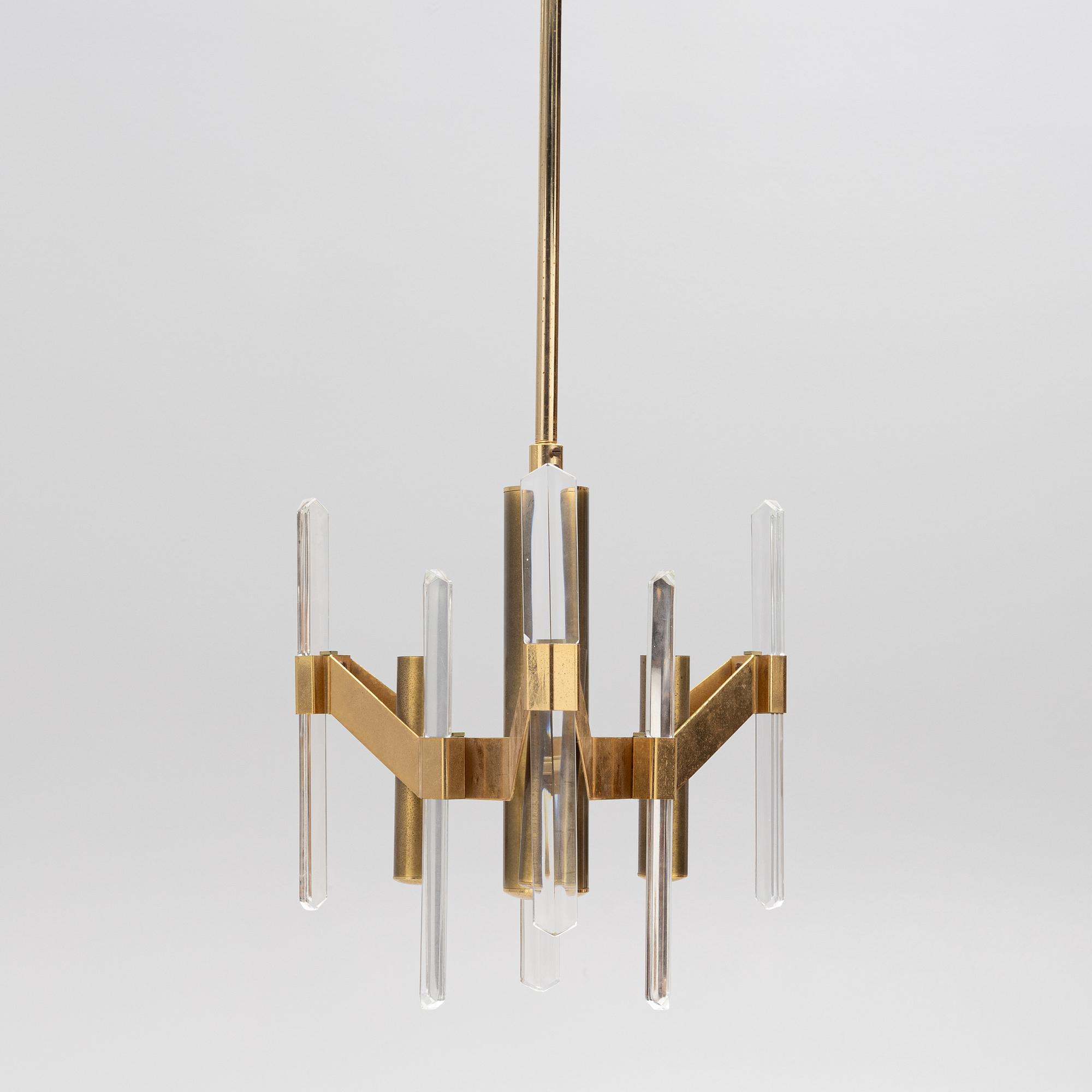 Gaetano Sciolari, attributed to. A ceiling lamp, Italy, second half of the 20th Century.