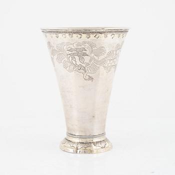 Petter Julin, bägare, silver, rokoko, Köping 1760.