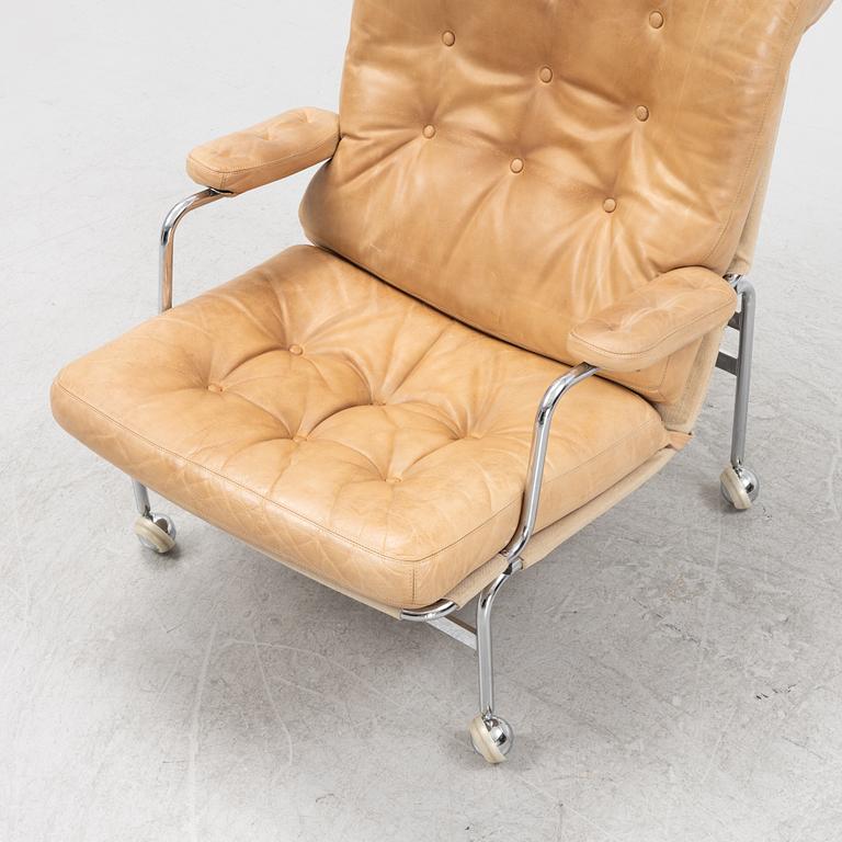Bruno Mathsson, a 'Karin hög' chrome and leather easy chair, Dux.
