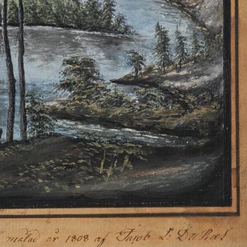 Swedish artist, "View of Näs located by the road between Gothenburg and Alingsås," dated 1808.