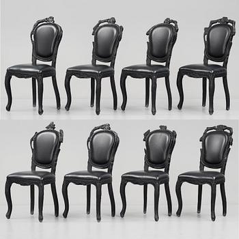 Maarten Baas, a set of eight "Smoke Dining Chairs", Moooi.