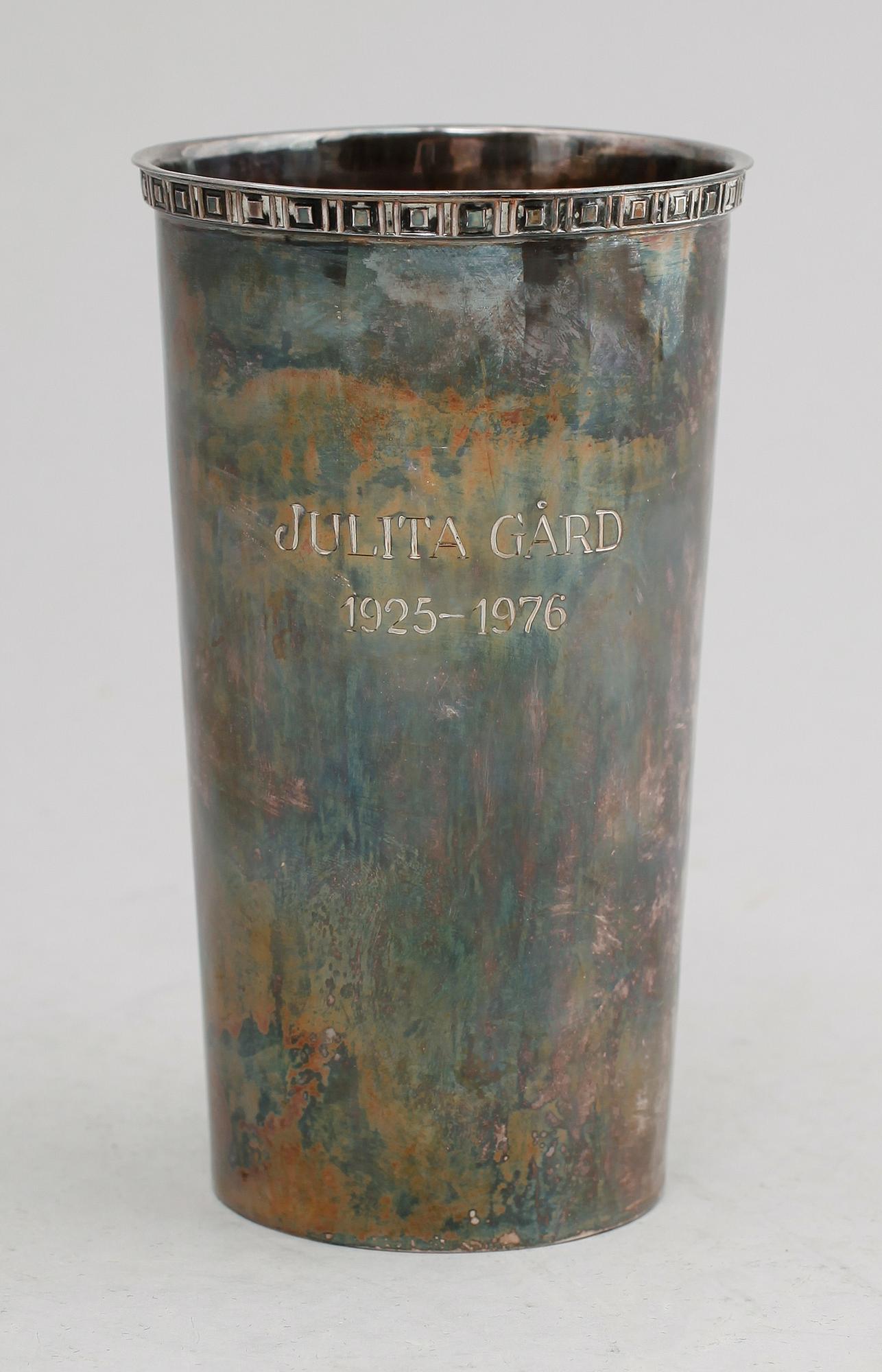 BÄGARE, silver, E Löfman, MGAB, Uppsala 1972. Vikt ca 183 g.