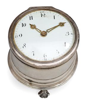 651. A late Gustavian circa 1800 table clock by A. F. Bjurman.