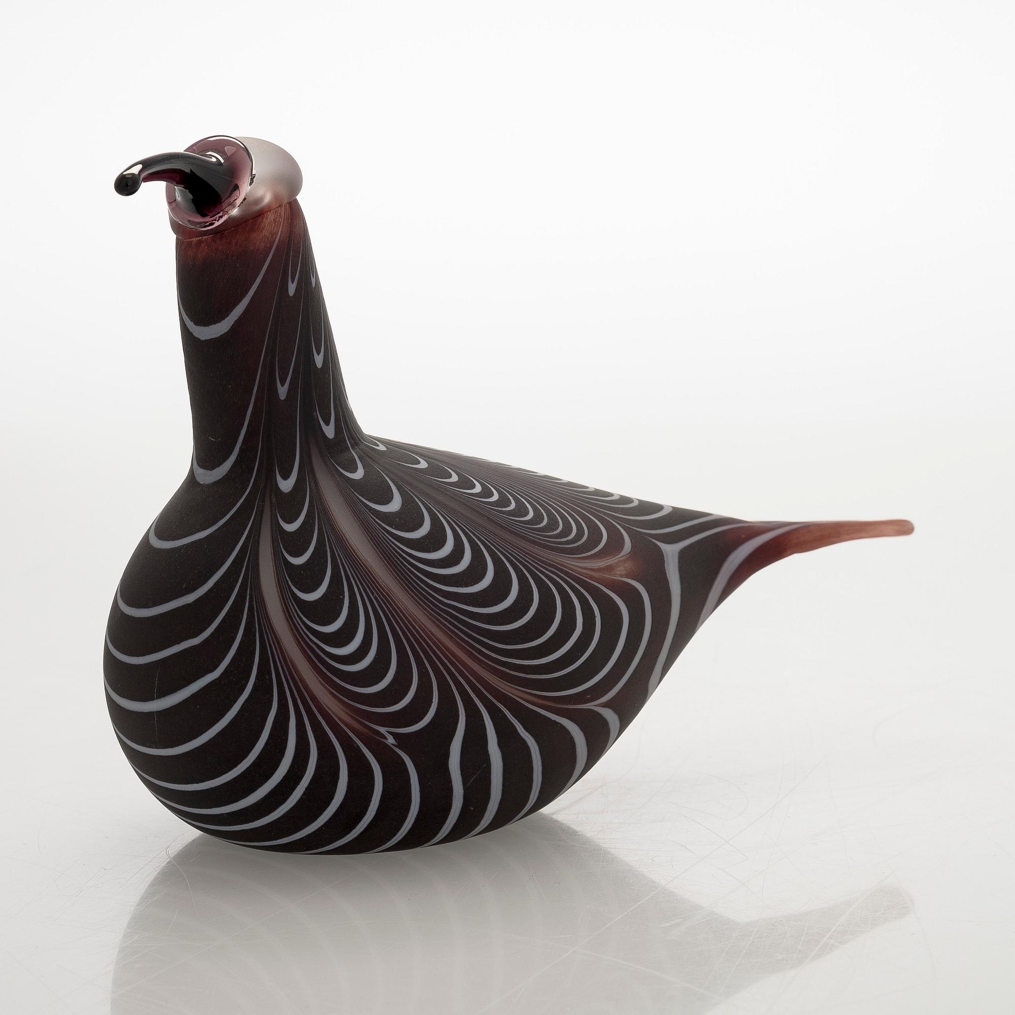 Oiva Toikka, lasilintu, "Kuovi", signeerattu O. Toikka Nuutajärvi.