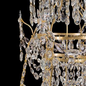 LJUSKRONA, gustaviansk stil (äldre prismor), 1900-tal. Höjd ca 113 cm.