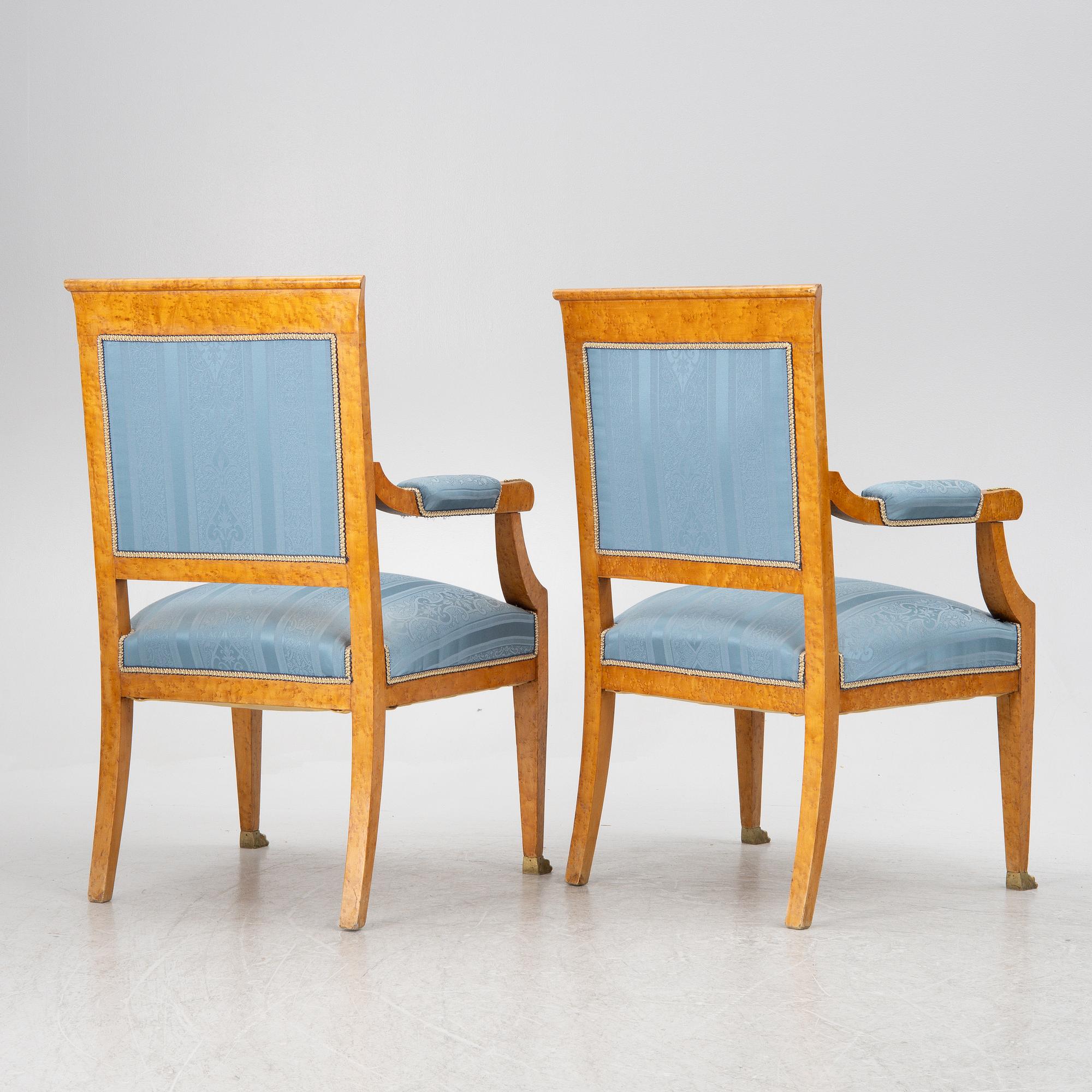 Salon group, 6 pieces, Empire style, around 1900.