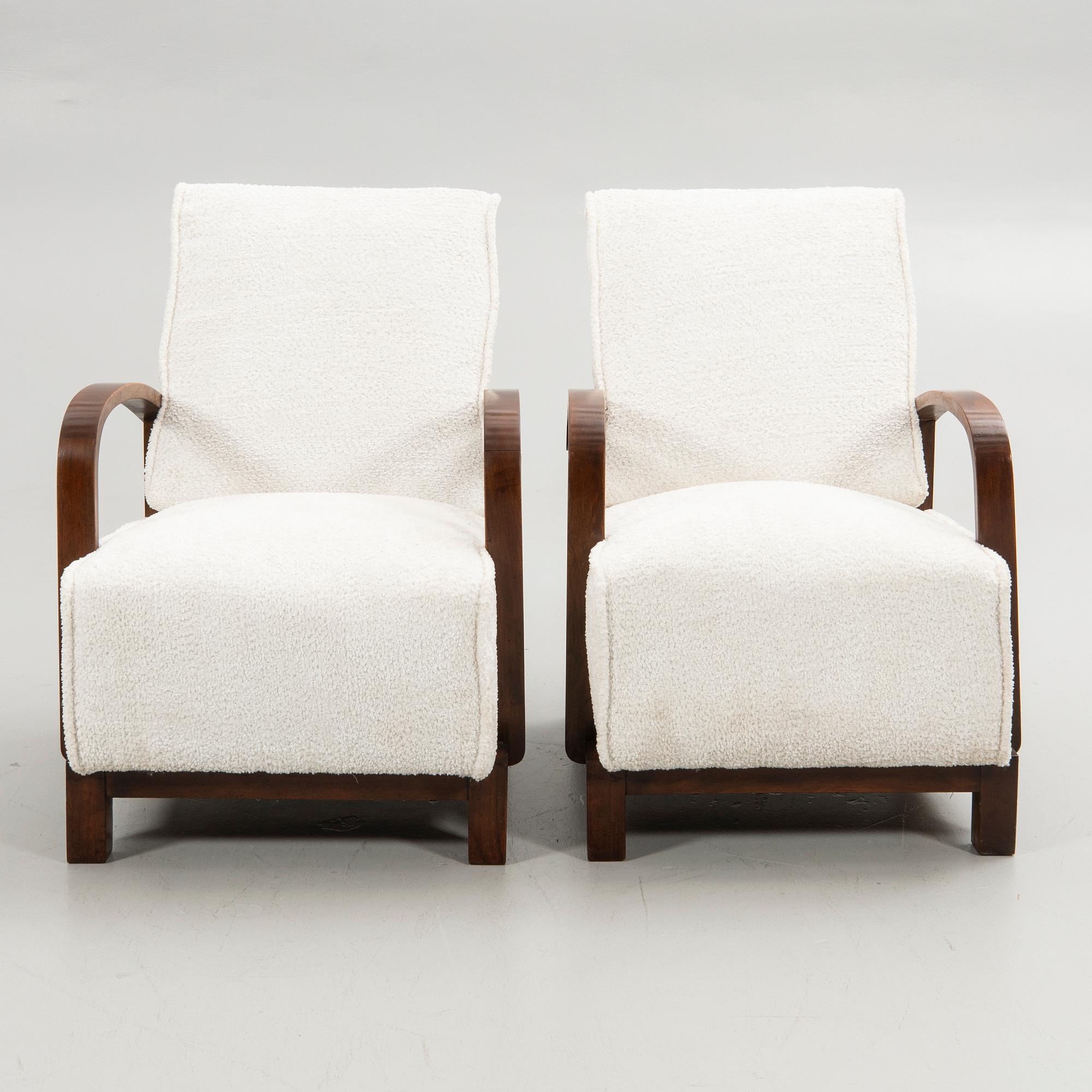 Armchairs, a pair, Art Deco style, 20th century.
