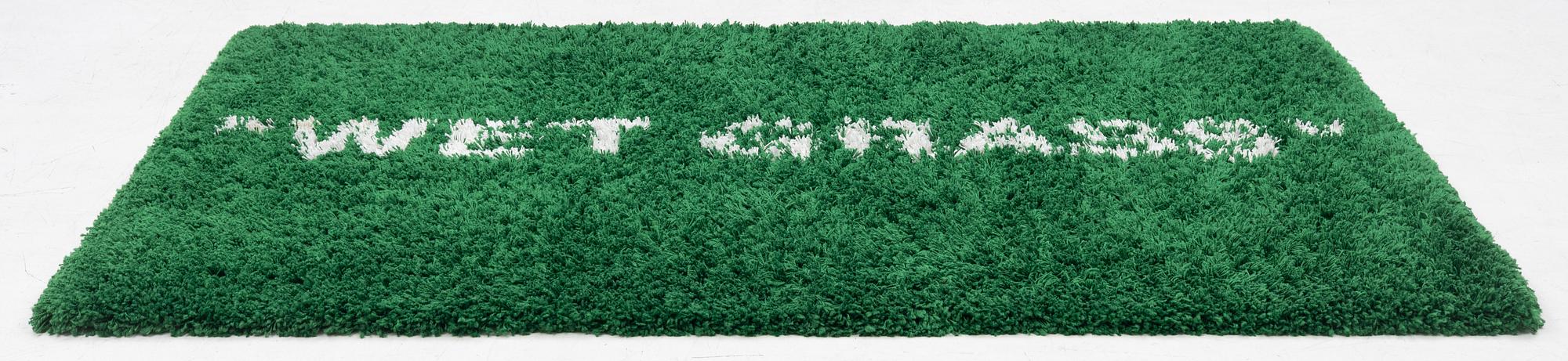 a "Wet Grass" carpet, Ikea, ca 199 x 136 cm.