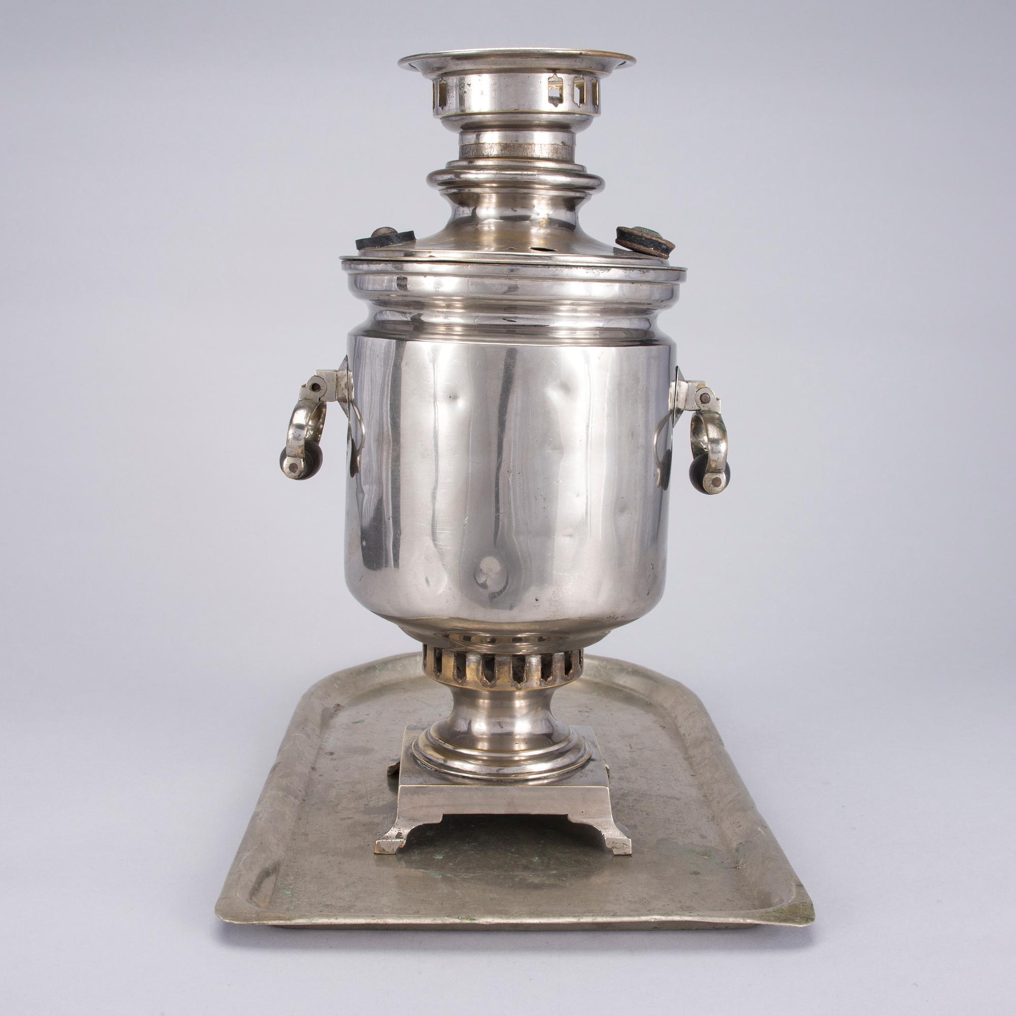 SAMOVAR, förnicklad mässing, Tula, Ryssland 1800-talets slut.