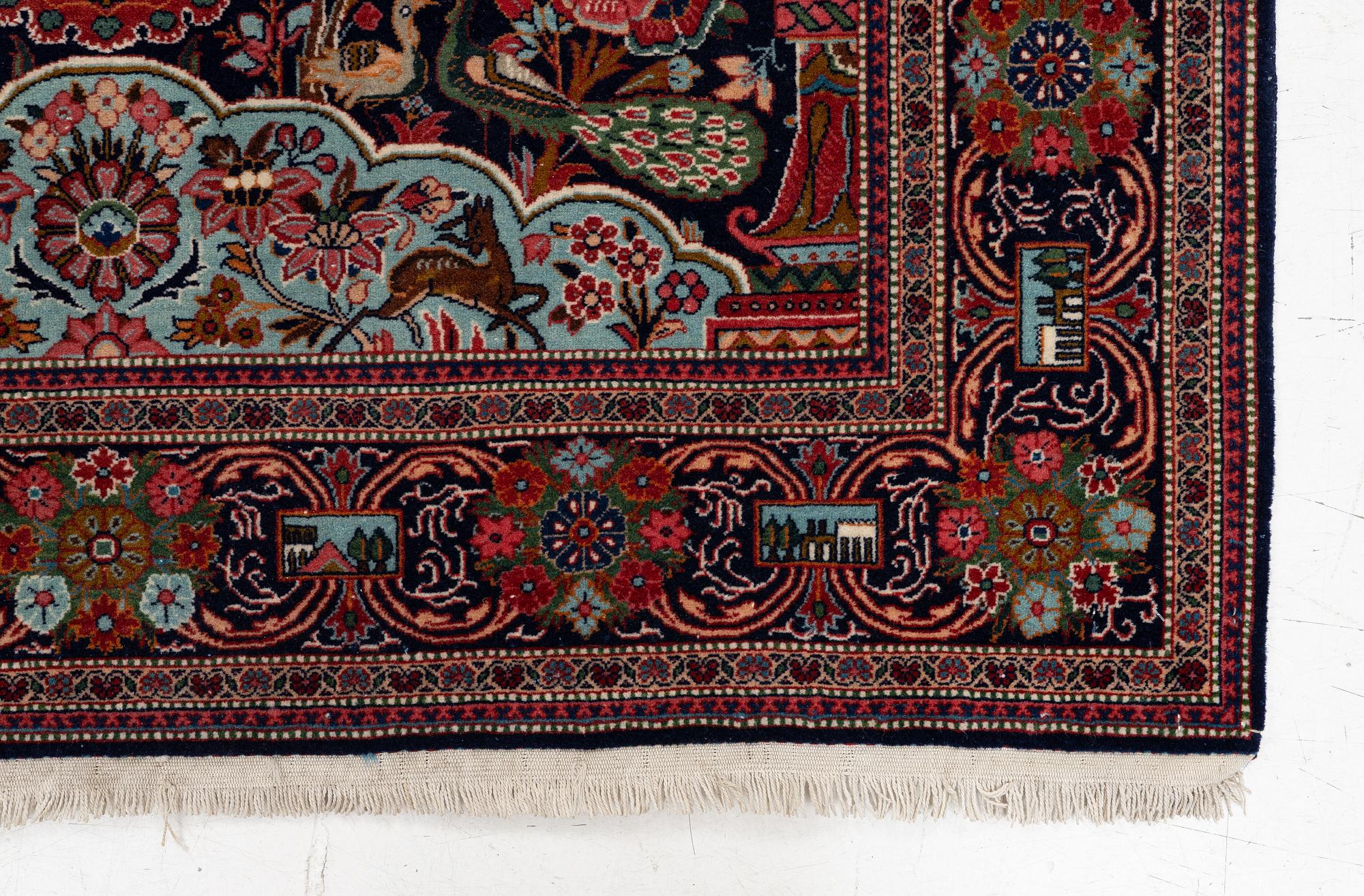 Keshan rug, approx. 130 x 200 cm.