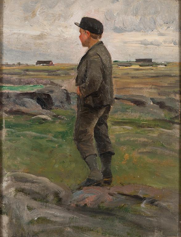 Berndt Lindholm, Gosse i landskap.