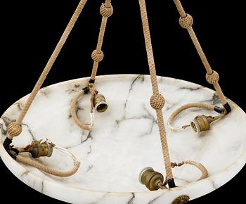An alabaster ceiling lamp, first half of the 20th century.