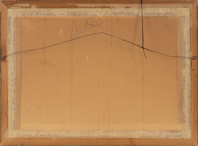 Gustaf Fjaestad, woodcut in colours, signed and dated 19?.