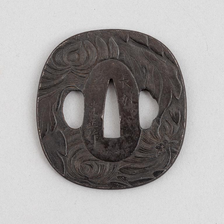 Tsuba, Japan, mei Choshu Ju Mitsumasa Saku, Edo.