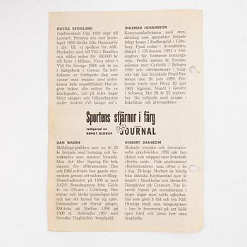 Idol cards, "Sportens stjärnor", Hemmets Journal, 1960s.