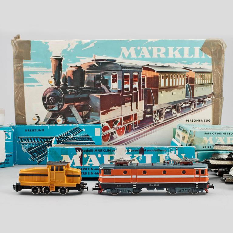 PARTI MÄRKLIN, 9st lok och vagnar, 1900-talets andra hälft.