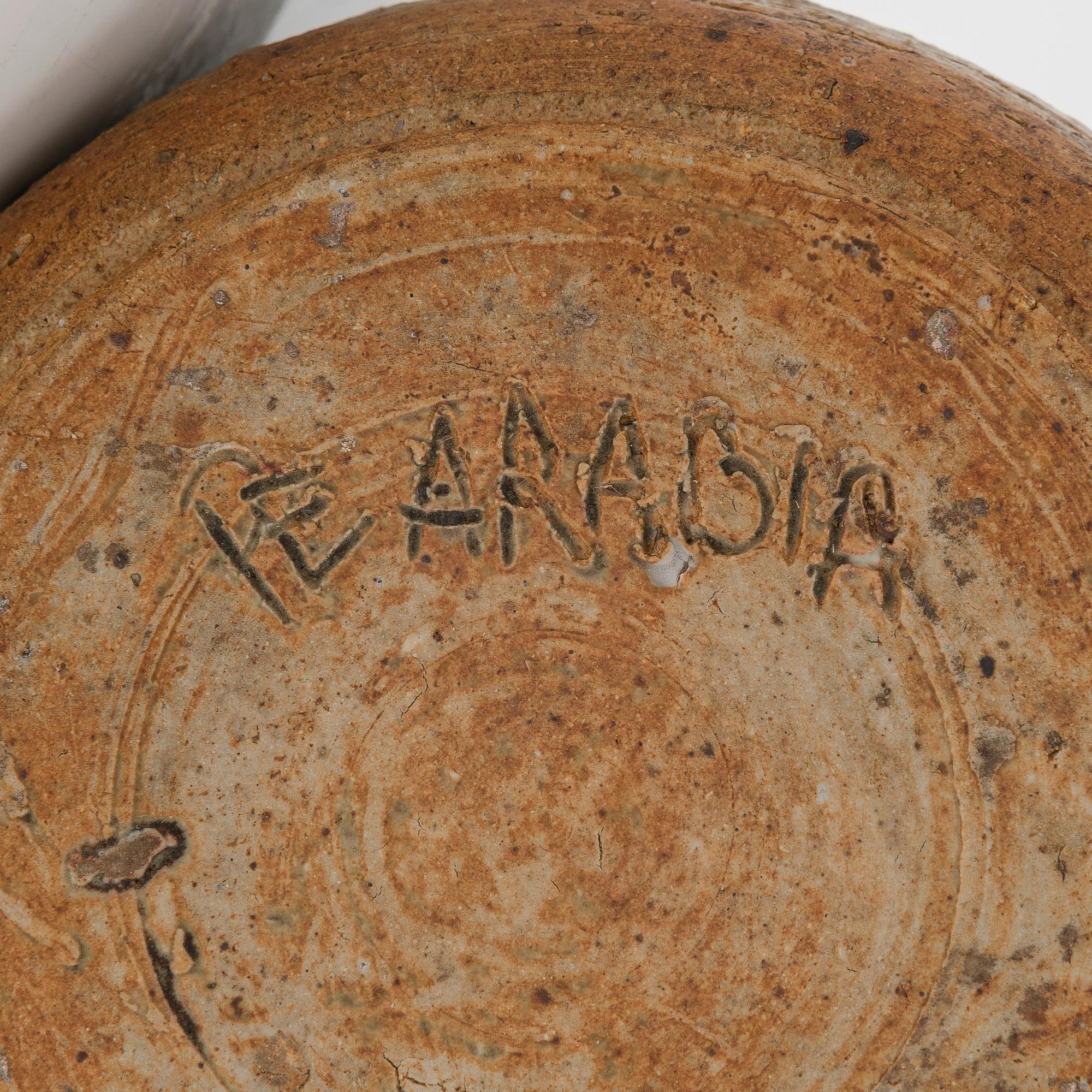 Paul Envalds, skålar, 2 st, chamotte, signerade PE, Arabia. 1960-70-tal.