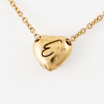 Engelbert, collier, "pavé heart", 18K guld med briljantslipade diamanter.
