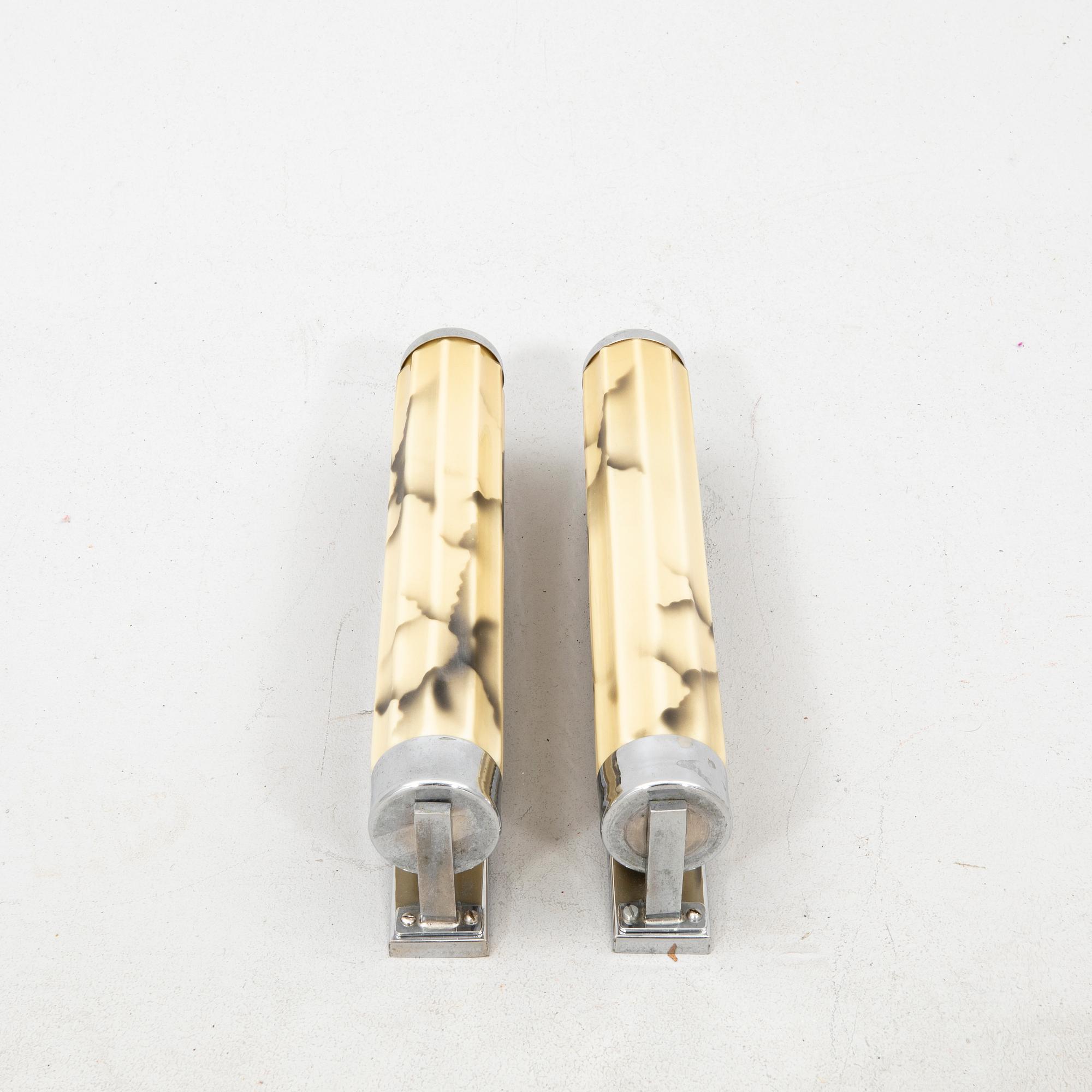 A pair of Art deco wall lamps first half of the 20th century.