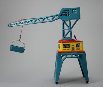 LYFTKRAN, målad plåt, Tyskland 1960/1970-tal.