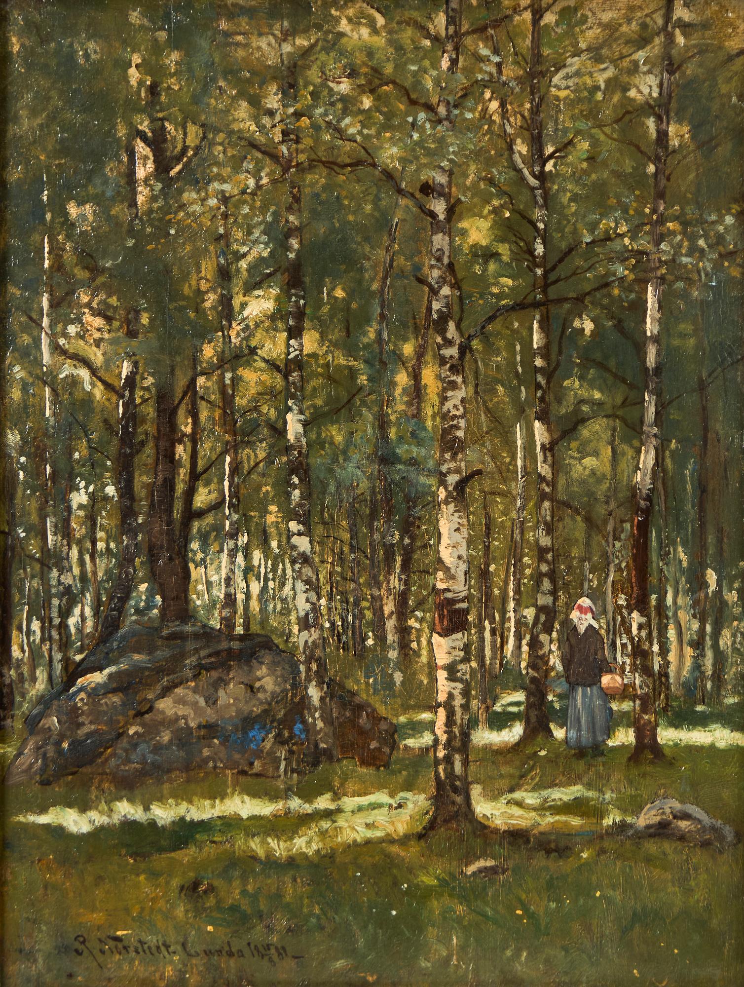 Reinhold Norstedt, "Björkskogsinteriör, Lunda, Vingåker".