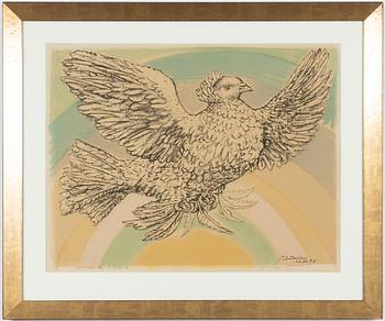 Pablo Picasso, "Colombe volant (À l'arc-en-ciel)".