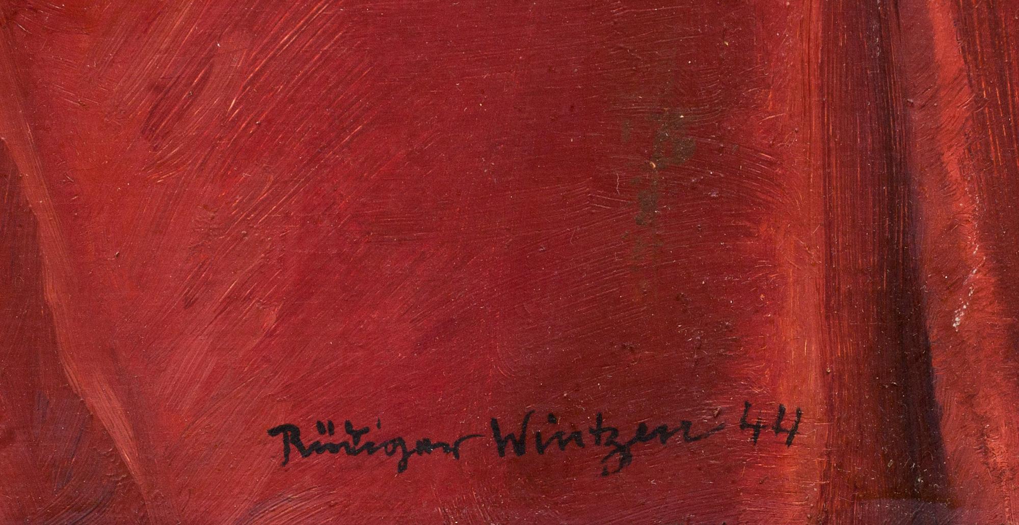 RÜDIGER WINTZEN, olja på pannå, signerad och daterad 44.