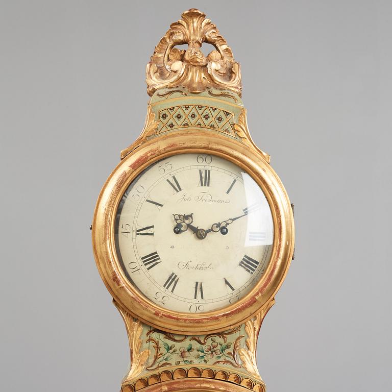 A Swedish Rococo 18th century longcase clock by Johan Fredman,