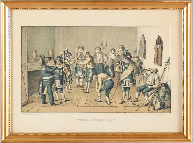 LITOGRAFISKA TRYCK, 2 st, 1800-talets andra hälft.