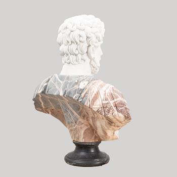 Sculpture bust. Marble. Height 77 cm. Length 69 cm.