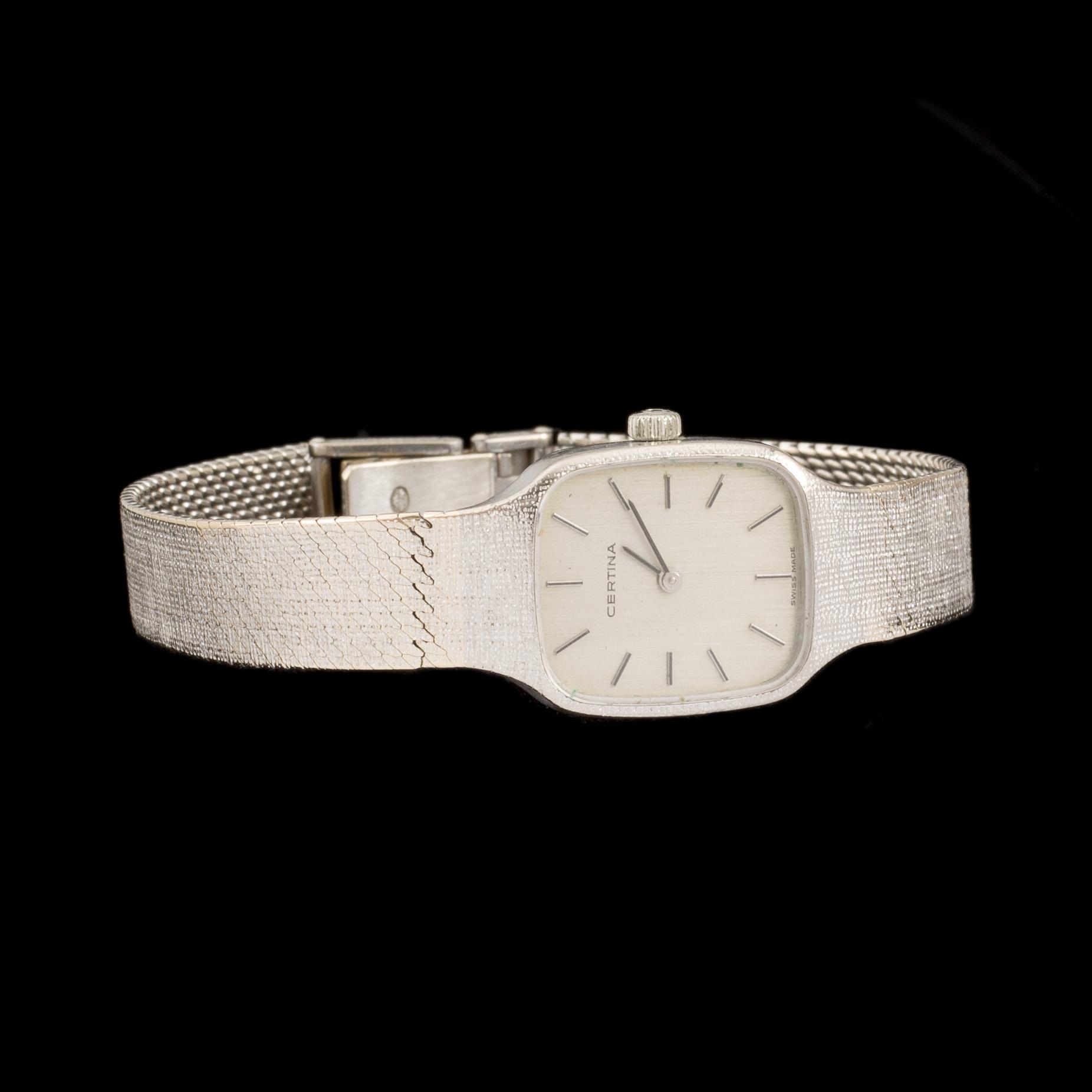 ARMBANDSUR, 18k vitguld, Certina, 1970-tal. Vikt ca 30g.