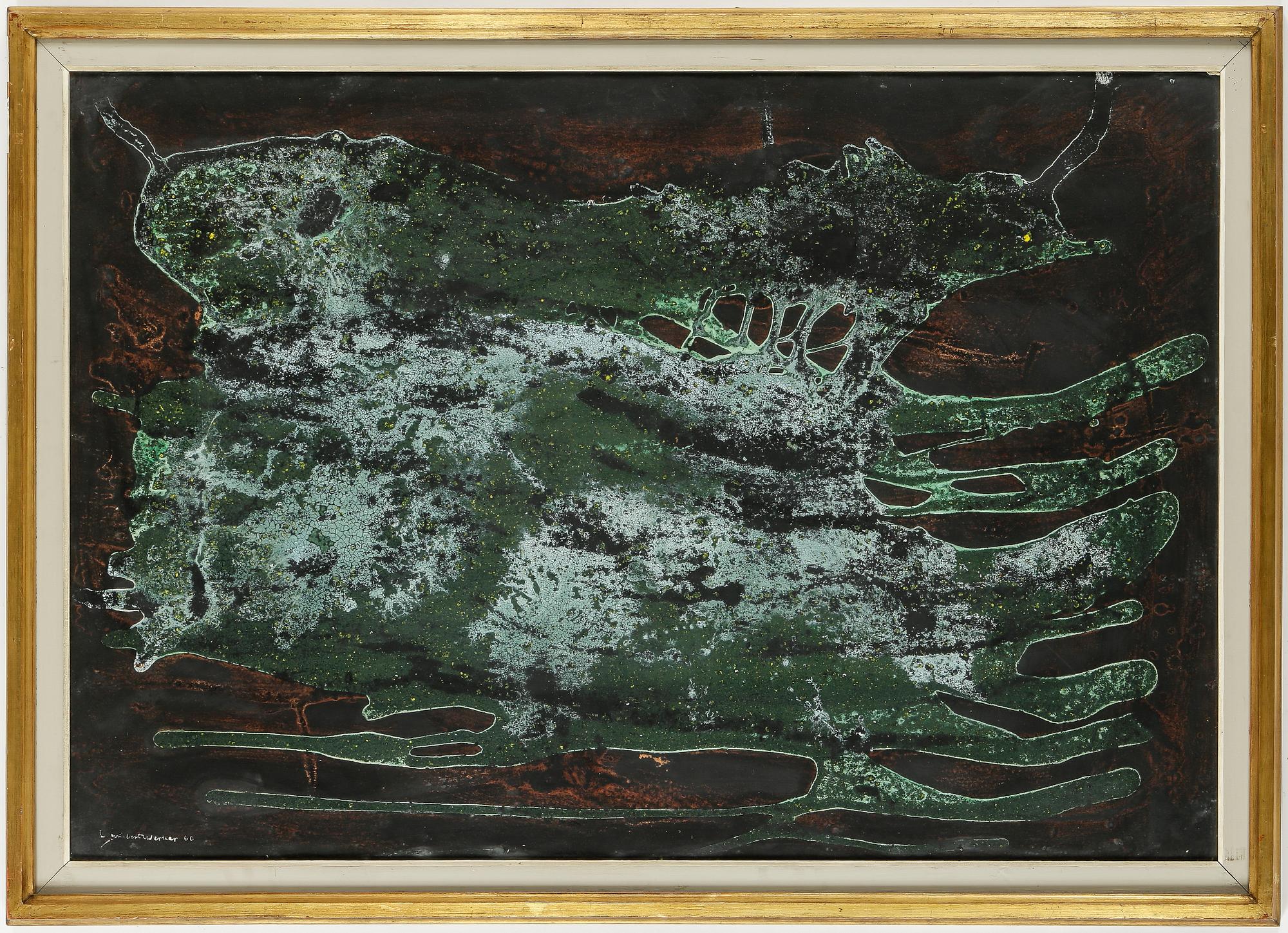 LAMBERT WERNER, gouache, daterad 1960.