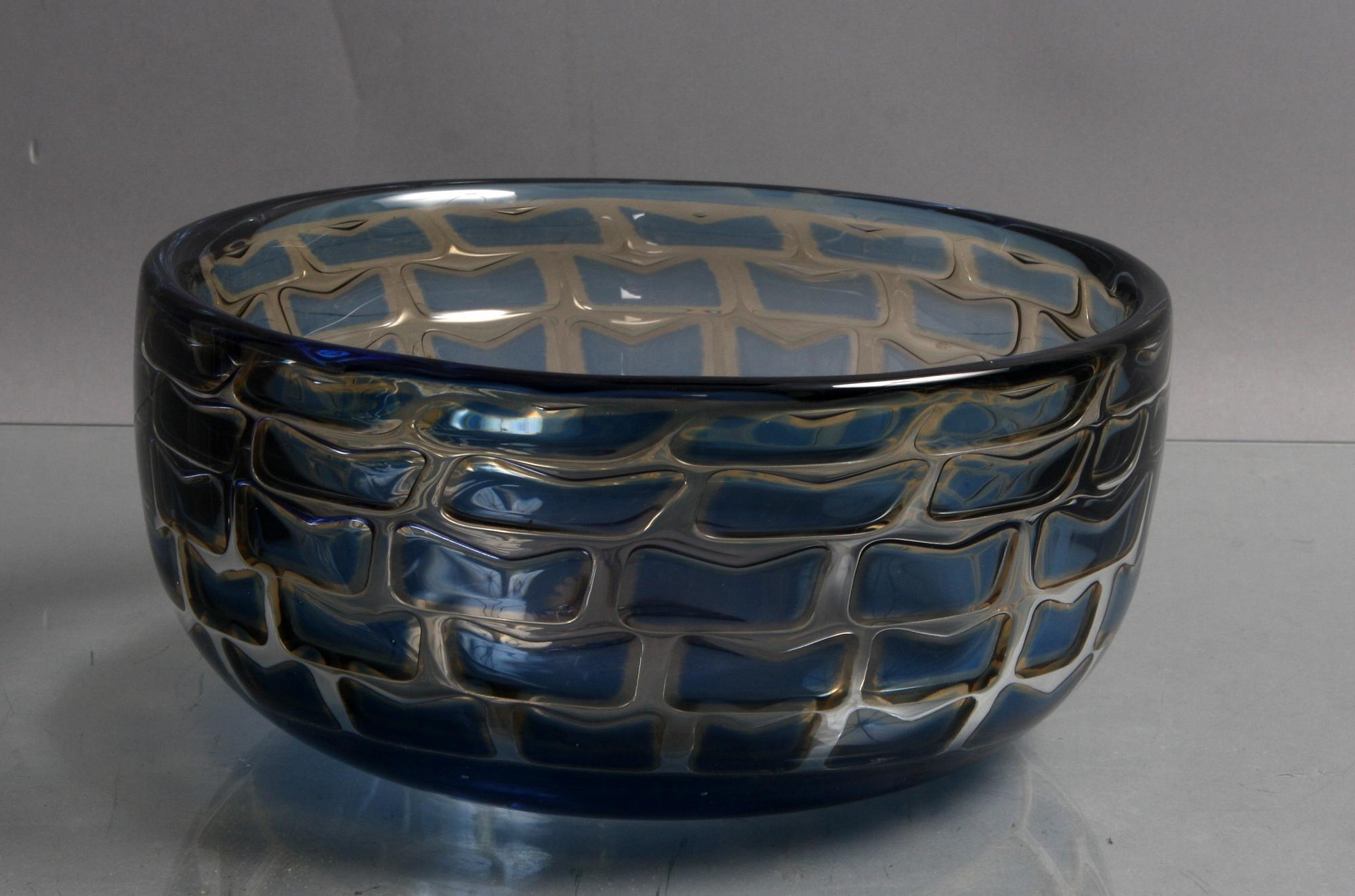 SKÅL, glas, ariel, Ingeborg Lundin, Orrefors, 1966, sign.