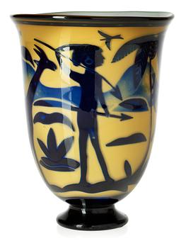 638. A Wilke Adolfsson 'graal' glass vase, Wilkes Studioglas 1994.